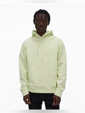 HELMUT LANG Aviator Hoodie Hooded Sweatshirt Electric Green RARE Size Medium